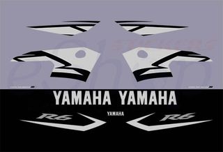 Αυτοκόλλητα σετ για YAMAHA YZF R6 2004 Μαύρη Γκρι έκδοση