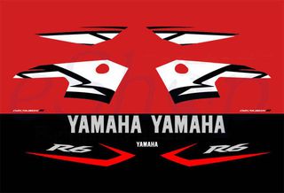 Αυτοκόλλητα σετ για YAMAHA YZF R6 2004 Κόκκινη έκδοση