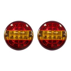 GLOBOSTAR® TAILIGHT 999-0253 Πίσω Φανάρι Οχημάτων LED 10W 400lm 180° DC 24V Αδιάβροχο IP66 Πορτοκαλί & Κόκκινο - Μ13.5 x Π13.5 x Υ5.5cm - Πακέτο 2 Τεμαχίων - 1 Χρόνο Εγγύηση
