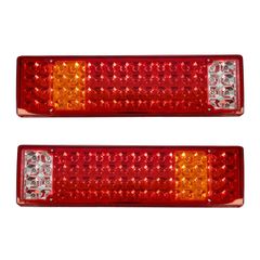 GLOBOSTAR® TAILIGHT 999-0256 Πίσω Φανάρι Οχημάτων LED 9W 360lm 180° DC 24V Αδιάβροχο IP66 Πορτοκαλί & Κόκκινο & Ψυχρό Λευκό 6000K - Πακέτο 2 Τεμαχίων - Μ46 x Π13 x Υ7cm - 1 Χρόνο Εγγύηση