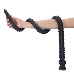 Long Black Silicone Anal Plug 80cm-thumb-2