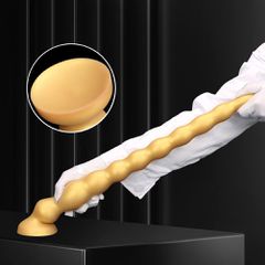 Long Anal Beads Plug with Strong Suction Cup Soft Silicone-thumb-2