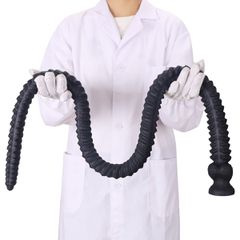 Long Black Silicone Anal Plug 100cm-thumb-3