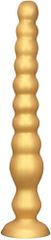 Long Anal Beads Plug with Strong Suction Cup Soft Silicone Gold