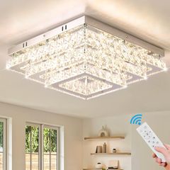 LED Κρυστάλλινο φωτιστικό οροφής 70×70×20 cm, τετράγωνο