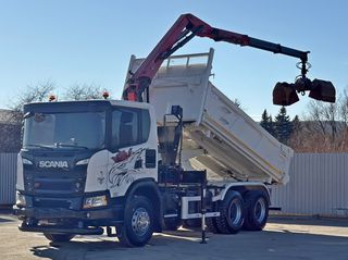 Ανατροπή + Γερανός Scania 2020 G 410 * HMF 1643 * 6x4-thumb-1