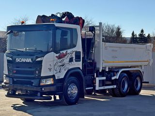 Ανατροπή + Γερανός Scania 2020 G 410 * HMF 1643 * 6x4-thumb-4