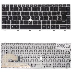 Teclado Español para Portátil - Spanish Laptop Keyboard για HP EliteBook 745 G5 - Product number : 2MG24AV L14378-B31 L14378-001 ES Black with Silver Frame ( Κωδ.40906ES )