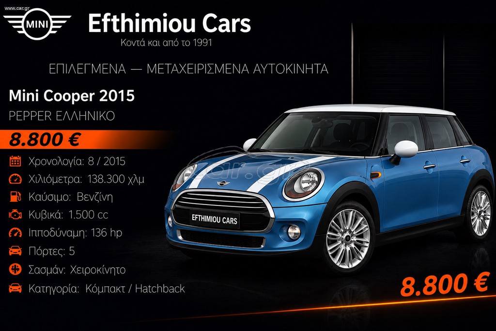 Mini Cooper 2015 PEPPER ΕΛΛΗΝΙΚΟ