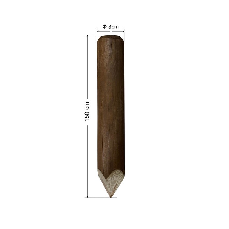 Σετ 5 τμχ πάσσαλοι στρογγυλοί 50121 Φ8cm - 150cm με μύτη