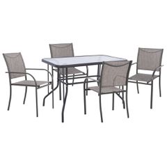 ΣΕΤ ΤΡΑΠΕΖΑΡΙΑΣ 5ΤΜΧ REDAN HM21223 ΤΡΑΠΕΖΙ & 4 ΠΟΛΥΘΡΟΝΕΣ ΣΕ ΓΚΡΙ