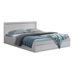 Κρεβάτι Olympus pakoworld με συρτάρι σε λευκή απόχρωση 160x200εκ