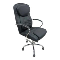 Καρέκλα γραφείου διευθυντή Quilted pakoworld pu μαύρο 62x70x116εκ