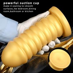 Silicone Anal Plug Dildo Gold-thumb-2