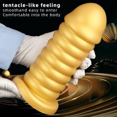 Silicone Anal Plug Dildo Gold-thumb-1