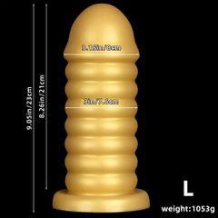 Silicone Anal Plug Dildo Gold-thumb-8