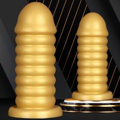 Silicone Anal Plug Dildo Gold-thumb-4