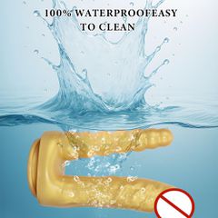 New Double Silicone Dildo Gold-thumb-1