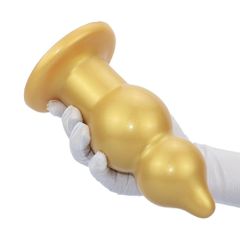 Rump Butt Plug Silicone Gold-thumb-2
