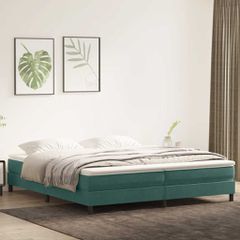 Box Spring κρεβάτι με στρώμα σκούρο πράσινο 180x220cm Βελούδινο 3315984