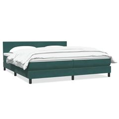Box Spring κρεβάτι με στρώμα σκούρο πράσινο 180x220cm Βελούδινο 3316080