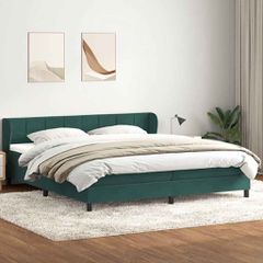 Box Spring κρεβάτι με στρώματα σκούρο πράσινο Βελούδινο 3317580