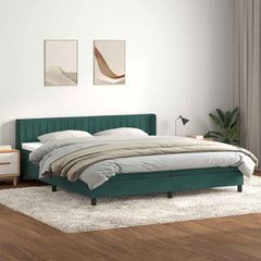 Box Spring κρεβάτι με στρώμα σκούρο πράσινο 180x220cm Βελούδινο 3318336