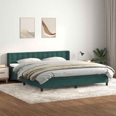 Box Spring κρεβάτι με στρώμα σκούρο πράσινο 180x220cm Βελούδινο 3318504