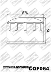 ΛΥΡΗΣ CHAMPION ΦΙΛΤΡΟ ΛΑΔΙΟΥ ΓΙΑ BMW R1200 RT / R1200 ST / K1600 GT, COF064 