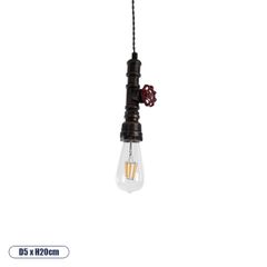 Vintage Κρεμαστό Φωτιστικό Οροφής με Ντουί 1 x E27 AC 220-240V IP20 - Καφέ & Κόκκινο - Μ5 x Π5 x Y20cm