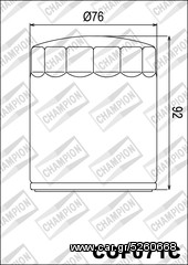 ΛΥΡΗΣ CHAMPION ΦΙΛΤΡΟ ΛΑΔΙΟΥ ΓΙΑ HARLEY DAVIDSON SCREAMIN EAGLE ROAD KING 1450, COF071C