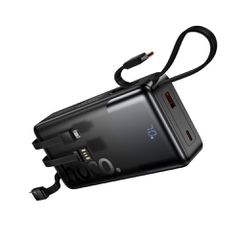 Power Bank Hoco J156A Founder 20000mAh PD20W QC με Θύρες USB+USB-C Ενσωματωμένα Καλώδια USB-C USB Lighting Micro LED Ένδειξη Μπαταρίας Μαύρο