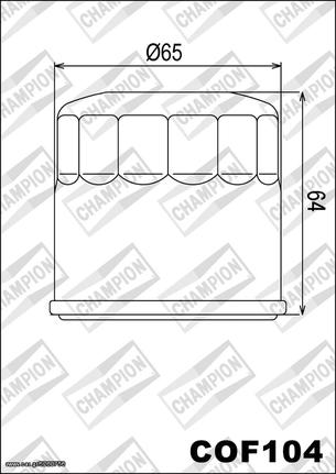 ΛΥΡΗΣ CHAMPION ΦΙΛΤΡΟ ΛΑΔΙΟΥ ΓΙΑ HONDA FORZA 250 - 300 / SH 300 I / SILVER WING 400, COF104