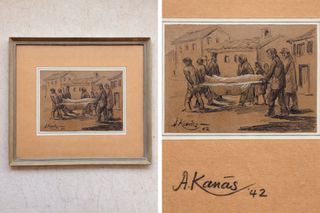 Πίνακας Ζωγραφικής του Αντώνη Κανά(1915-2005)   – Υπογεγραμμένο έργο περιόδου Κατοχής (Μεγάλη Πείνα) το έτος 1942