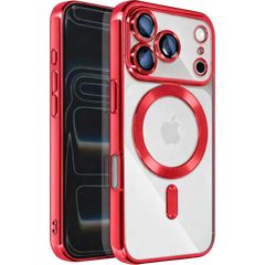 MagSafe TPU Color Chrome Case protect lens for iPhone 17 Pro Red