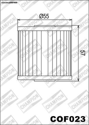 ΛΥΡΗΣ CHAMPION ΦΙΛΤΡΟ ΛΑΔΙΟΥ ΓΙΑ KAWASAKI ESTRELLA 250 / KL 250 / KLR 600 / KLR 650 / KLX 650 R, COF023