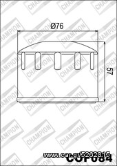 ΛΥΡΗΣ CHAMPION ΦΙΛΤΡΟ ΛΑΔΙΟΥ ΓΙΑ PIAGGIO BEVERLY 400 - 500 / MP3 400 - 500 / X8 400 / X9 500 / X10 500