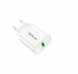Tellur TLL151401 Φορτιστής Χωρίς Καλώδιο με Θύρα USB-A 18W Quick Charge 3.0 Λευκός