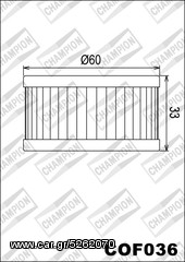 ΛΥΡΗΣ CHAMPION ΦΙΛΤΡΟ ΛΑΔΙΟΥ ΓΙΑ SUZUKI DR 250 / DRZ 250 / DR 350 / DR 400, COF036