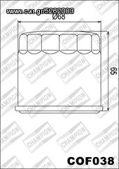 ΛΥΡΗΣ CHAMPION ΦΙΛΤΡΟ ΛΑΔΙΟΥ ΓΙΑ SUZUKI GSX 1250 FA-L0 TRAVELLER / GSR 600 B YOSHIMURA, COF038