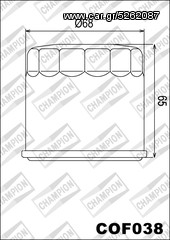 ΛΥΡΗΣ CHAMPION ΦΙΛΤΡΟ ΛΑΔΙΟΥ ΓΙΑ SUZUKI GSX 600 / GSX 650 / GSX 750 / GSX 1100, COF038