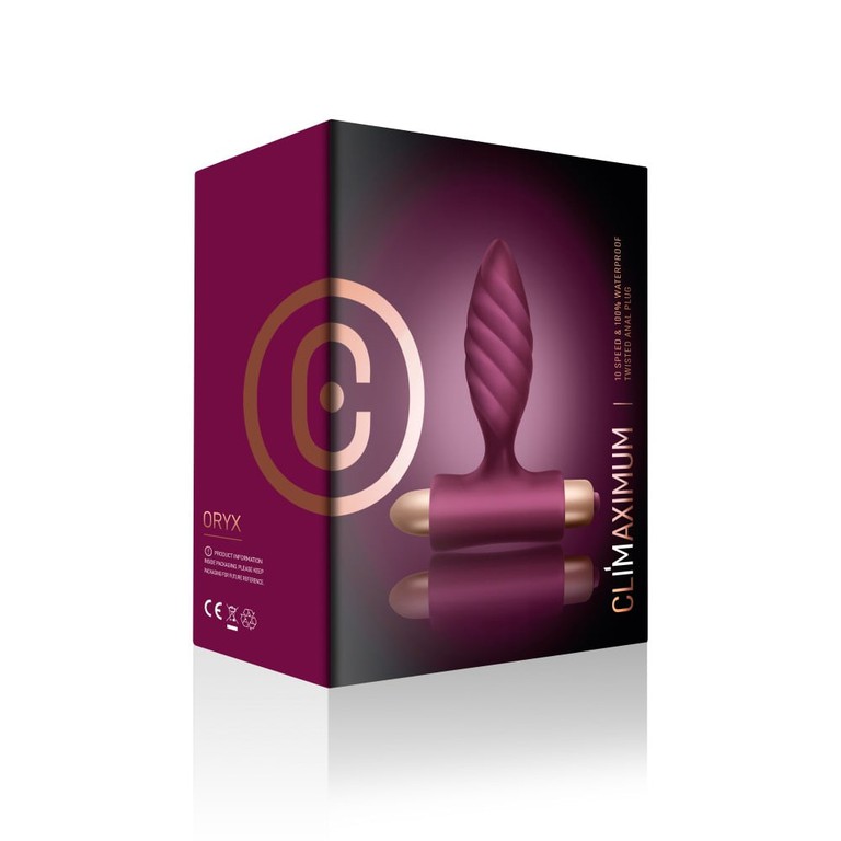 Rocks Off Climaximum - Oryx Burgundy Vibrating Butt Plug