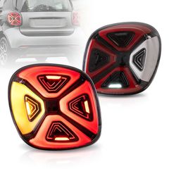Πισινά Φανάρια Set Για Smart ForTwo C453 A453, ForFour W453 14-19 Full Led Bar Dynamic Start-up Display ΚόκκινοΔιαφανέςΜαύρο VLand