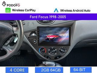 Ford Focus Mk1 (1998-2005) Android Car Radio 9" 2+64GB Ασύρματο CarPlay & Android Auto GPS WiFi EQ