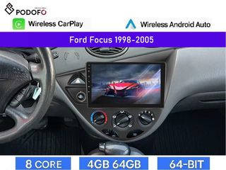 Ford Focus Mk1 (1998-2005) Android Car Radio 9" 4+64GB Ασύρματο CarPlay & Android Auto GPS WiFi DSP