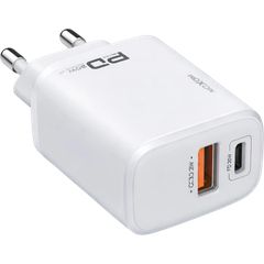 Moxom MX-HC64 – Φορτιστής Τοίχου USB-C PD 20W & USB-A QC 3.0 Dual Port Λευκός