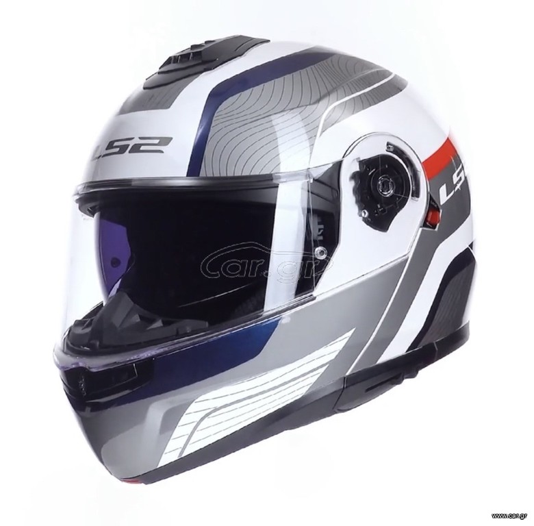 ΚΡΑΝΟΣ LS2 STROBE II MONZA GLOSS WHITE/BLUE/RED