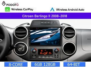 Citroen Berlingo (2008-2018) Android Car Radio 9" IPS Android 13, 8-Core, 6+128GB, Wireless CarPlay & Android Auto, GPS, WiFi, DSP, FM/RDS
