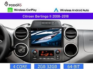 Citroen Berlingo (2008-2018) Android Car Radio 9" 2+32GB Ασύρματο CarPlay & Aσύρματο Android Auto GPS WiFi EQ
