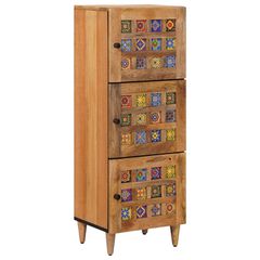 Highboard Φυσικό 40 x 33 x 110 εκ Στερεό ξύλο μάνγκο 4018289